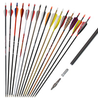 Customizable Pure/Mixed Carbon Arrows with Turkey Feather and Screw-in Field Tip