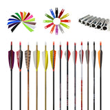 Customizable Pure/Mixed Carbon Arrows with Turkey Feather and Screw-in Field Tip